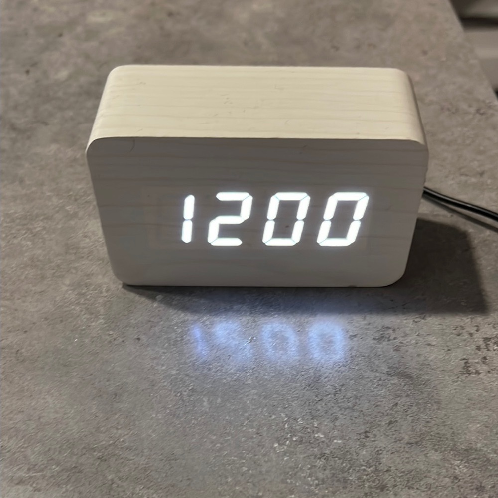 Faux wood Digital LED Clock